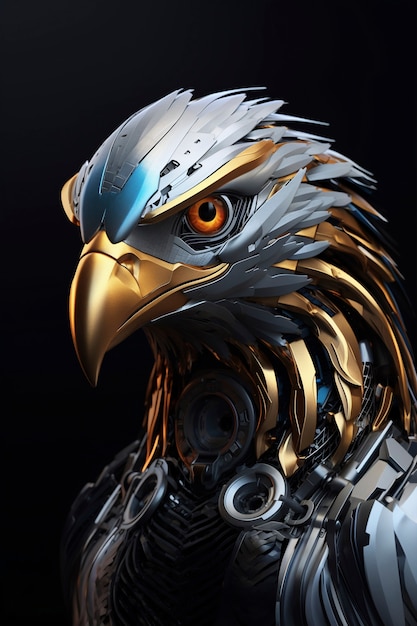 Photo gratuite rendering 3d de l'aigle robotique