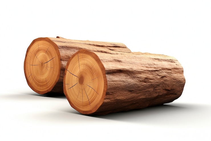 Photo gratuit rendering 3d de bûches en bois