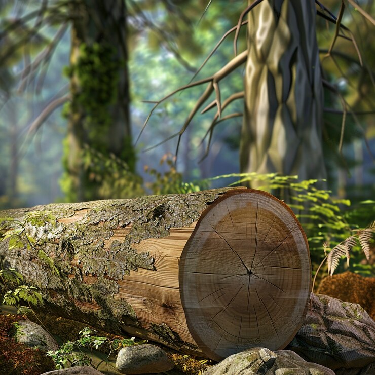 Photo gratuit rendering 3d de bûches en bois