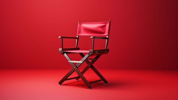 Photo gratuit rendering 3d de la chaise du réalisateur de cinéma