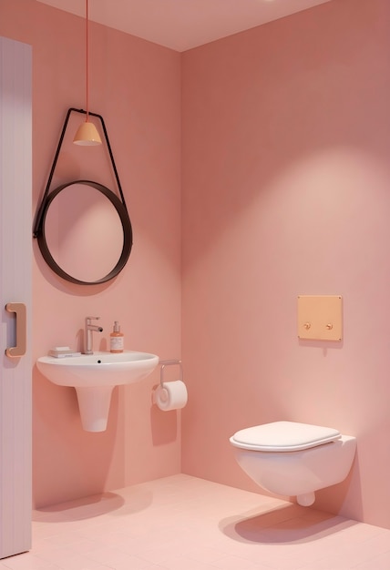 Rendering 3D du concept minimal de conception intérieure
