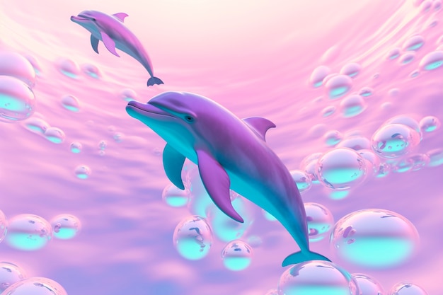 Photo gratuite rendering 3d du dauphin