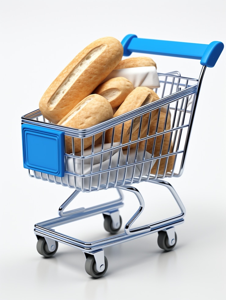 Photo gratuit rendering 3d du panier d'achat de dessins animés