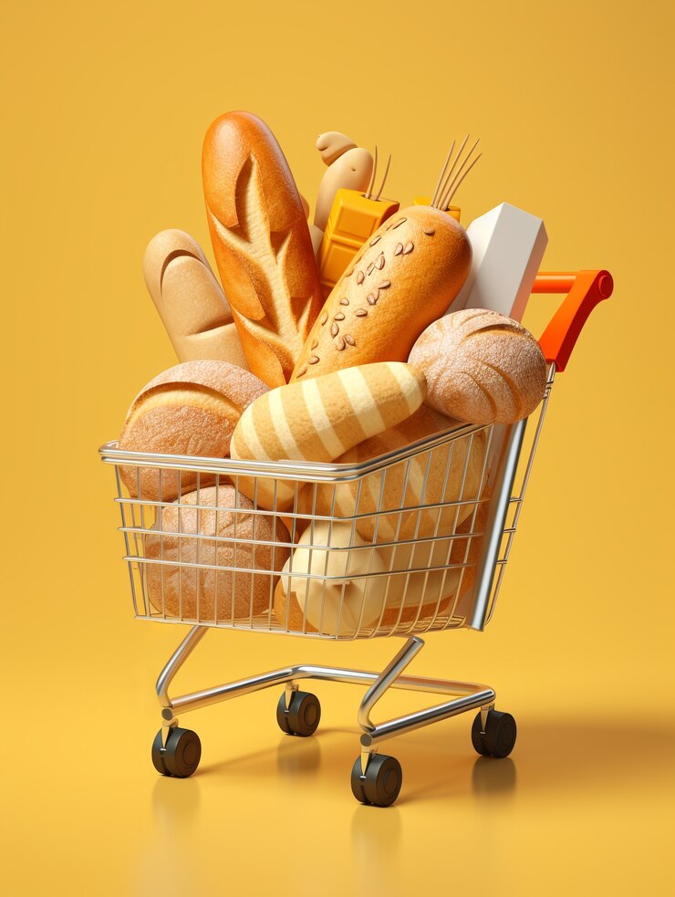 Photo gratuit rendering 3d du panier d'achat de dessins animés
