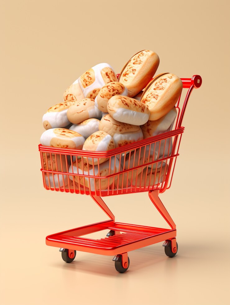 Photo gratuit rendering 3d du panier d'achat de dessins animés