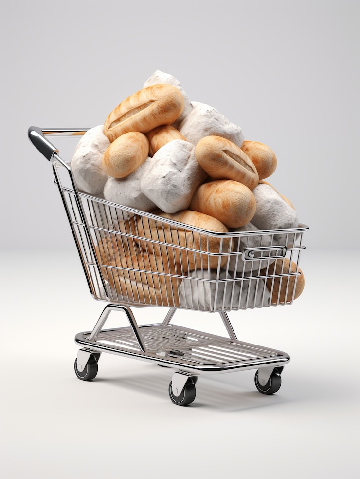 Photo gratuit rendering 3d du panier d'achat de dessins animés
