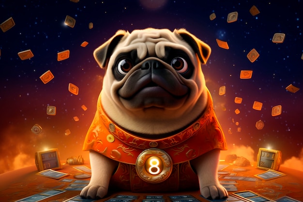 Photo gratuite rendering 3d du portrait de chien de dessin animé