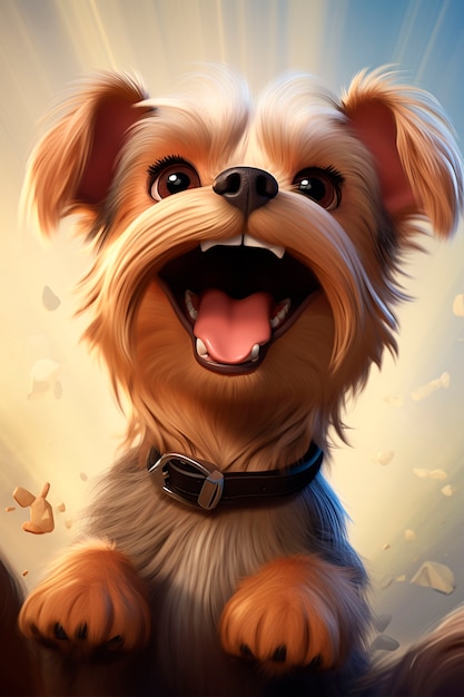 Rendering 3D du portrait de chien de dessin animé