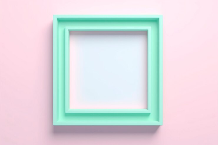 Photo gratuit rendering 3d de la forme carrée vert menthe