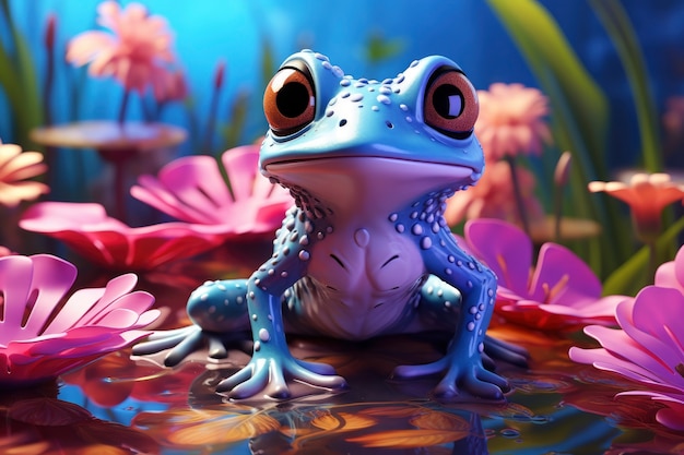 Rendering 3D de la grenouille de forêt