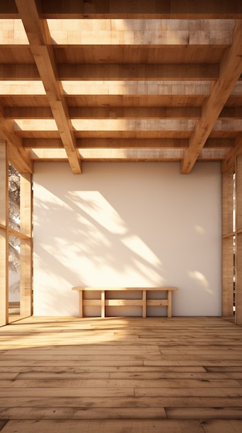 Photo gratuite rendering 3d d'une maison en bois