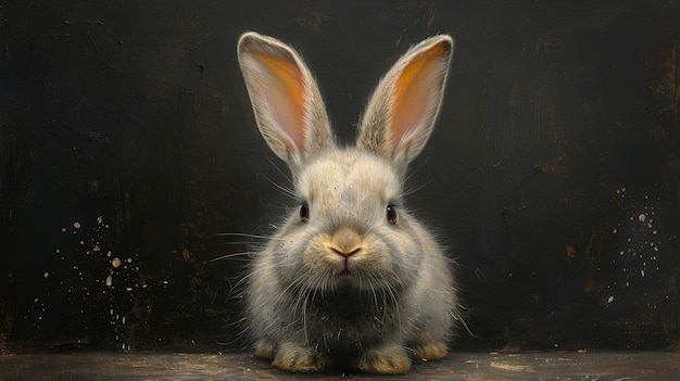 Rendering 3D de la peinture du lapin de Pâques dans les âges sombres