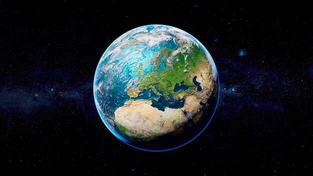 Rendering 3D de la planète Terre