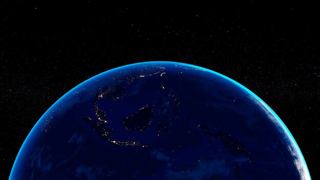 Rendering 3D de la planète Terre