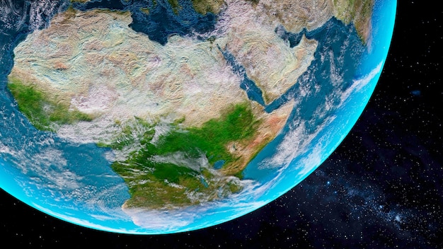 Rendering 3D de la planète Terre
