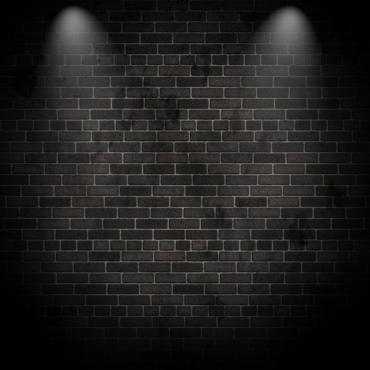 Photo gratuit rendering 3d de projecteurs sur un mur de briques grunge