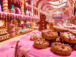 Photo gratuite rendering 3d de l'usine de chocolat