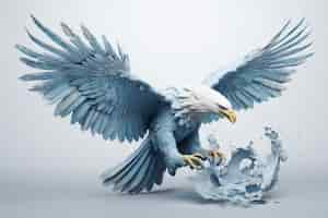 Photo gratuite rendering d'aigle 3d avec les ailes ouvertes