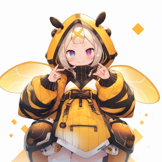 Photo gratuite rendering du personnage d'anime d'abeille