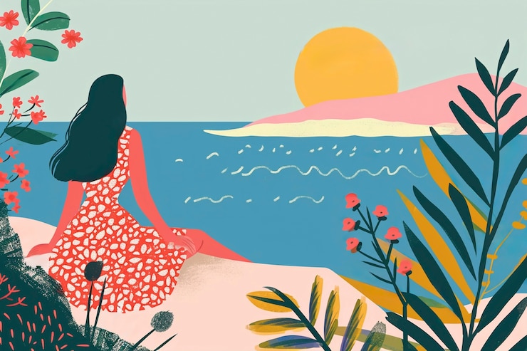 Photo gratuit rendering de l'illustration d'art numérique d'été.
