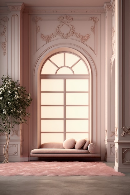 Photo gratuite rendering d'un intérieur néoclassique élégant
