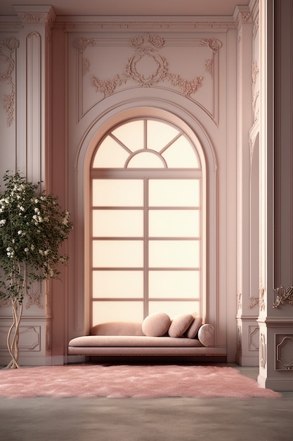 Rendering d'un intérieur néoclassique élégant