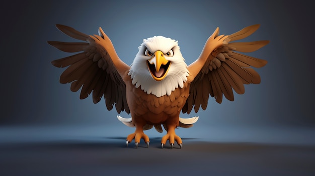 Rendez-vous 3D de l'aigle de dessin animé