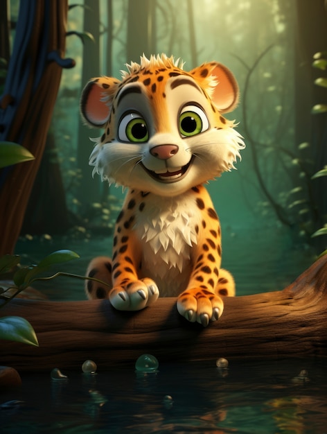 Rendez-vous 3D du guépard de la forêt