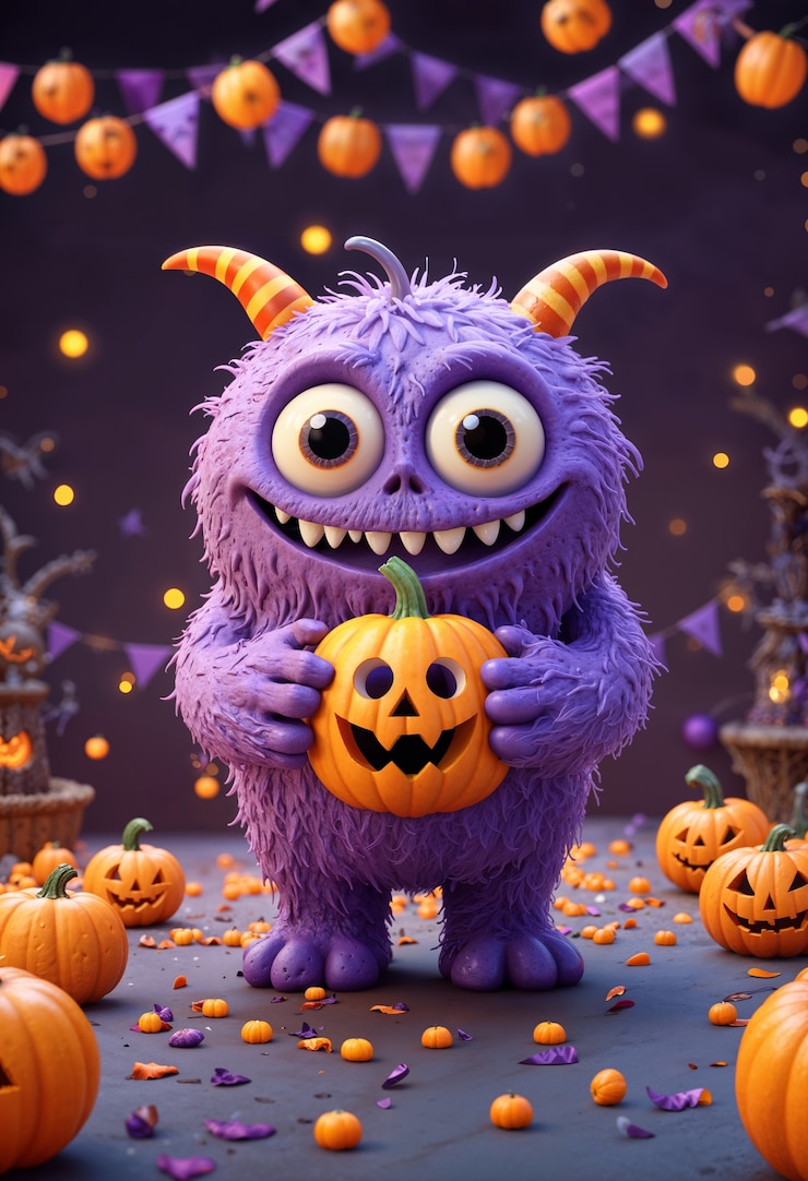 Photo gratuit rendez-vous 3d du personnage d'halloween