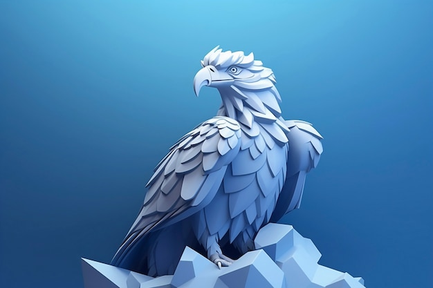 Photo gratuite rendez-vous 3d du portrait de l'aigle