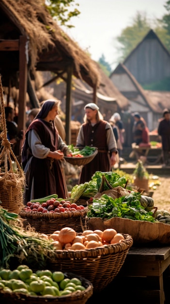 Photo gratuite rendez-vous historique médiéval du marché