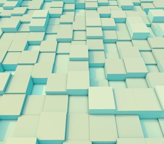 Rendu 3D d'un arrière-plan abstrait de cubes d'extrusion