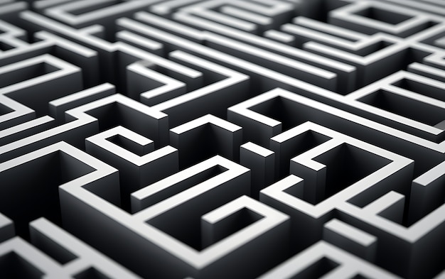 Rendu 3D d'un arrière-plan abstrait noir et blanc