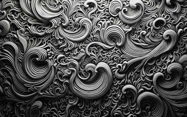 Rendu 3D d'un arrière-plan abstrait noir et blanc