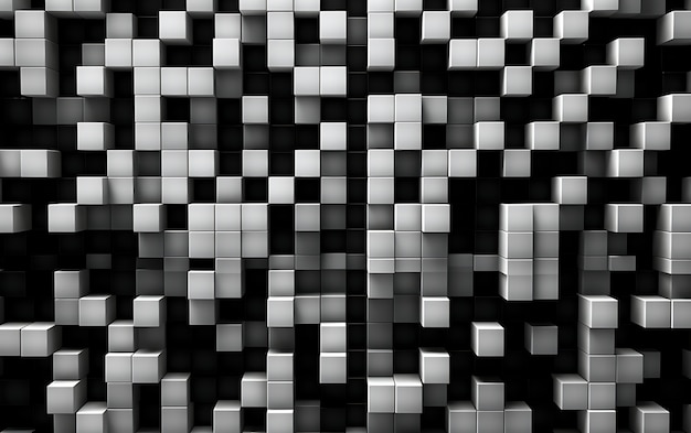 Rendu 3D d'un arrière-plan abstrait noir et blanc