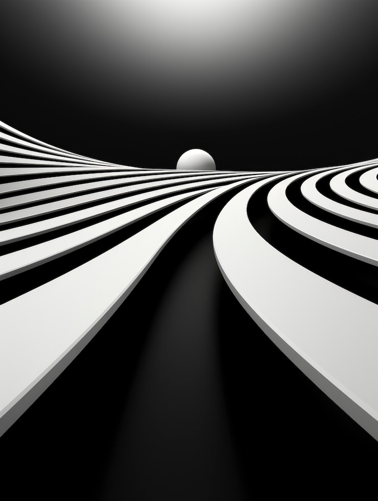Photo gratuit rendu 3d d'un arrière-plan géométrique abstrait noir et blanc
