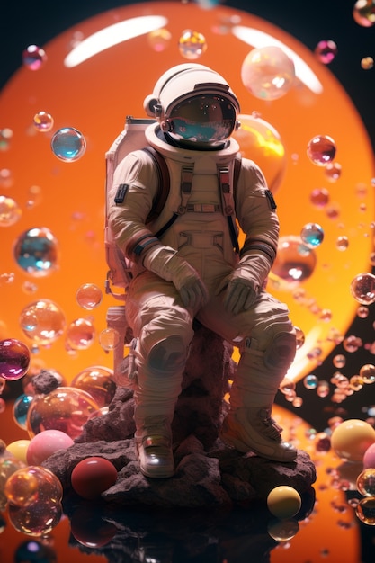 Photo gratuite un rendu 3d d'un astronaute