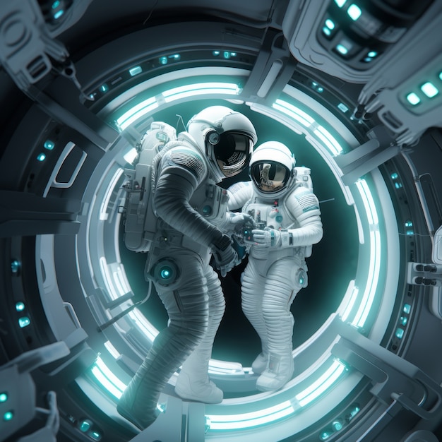 Le rendu 3D des astronautes