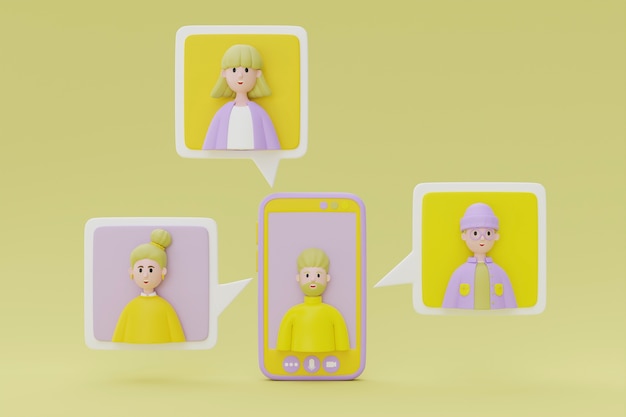 rendu 3d d'avatars de personnes dans un appel zoom