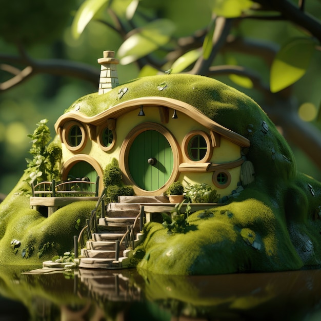 Photo gratuite rendu 3d d'un bâtiment fantastique