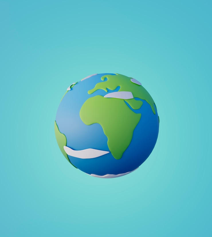 Photo gratuit rendu 3d de la carte de la terre