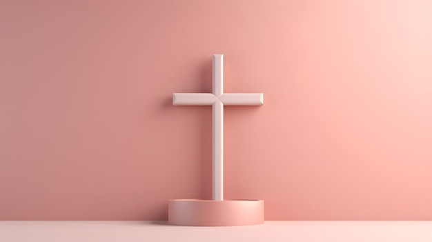 Photo gratuite rendu 3d d'une croix élégante