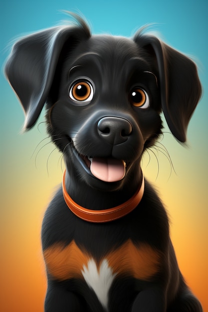 Photo gratuite rendu 3d d'un dessin animé comme un chien