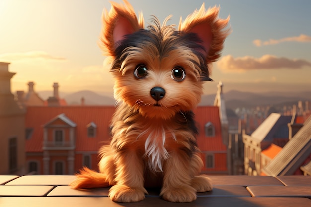 Photo gratuite rendu 3d d'un dessin animé comme un chien