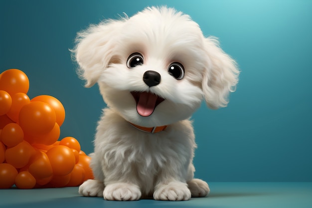 Photo gratuite rendu 3d d'un dessin animé comme un chien