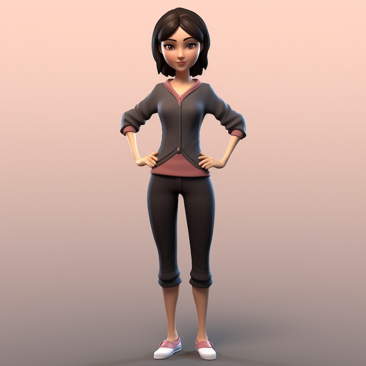 Photo gratuit rendu 3d d'un dessin animé comme une femme