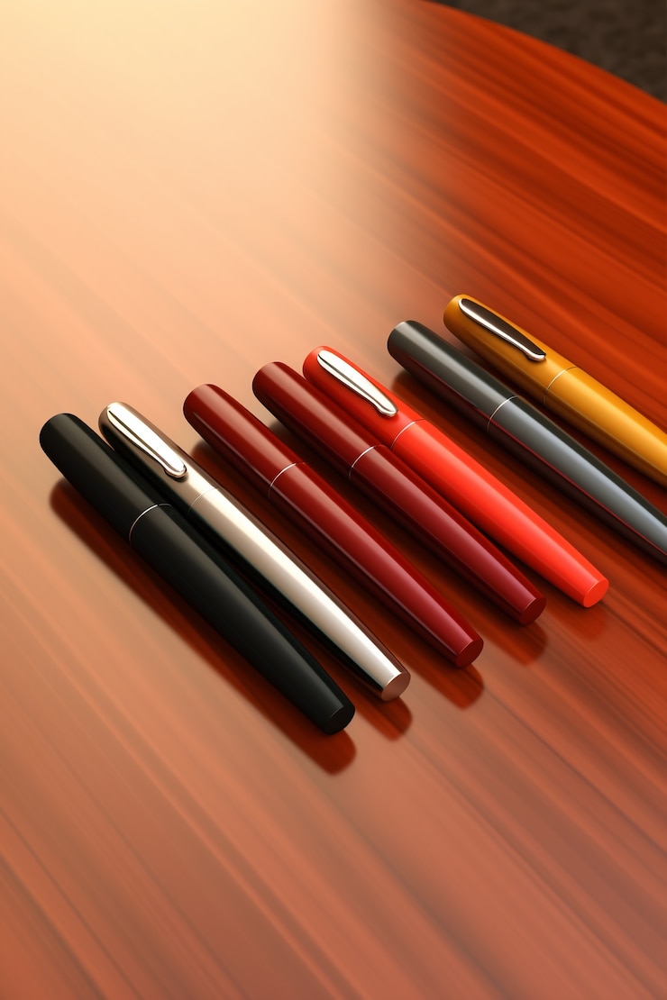 Photo gratuit rendu 3d de divers stylos