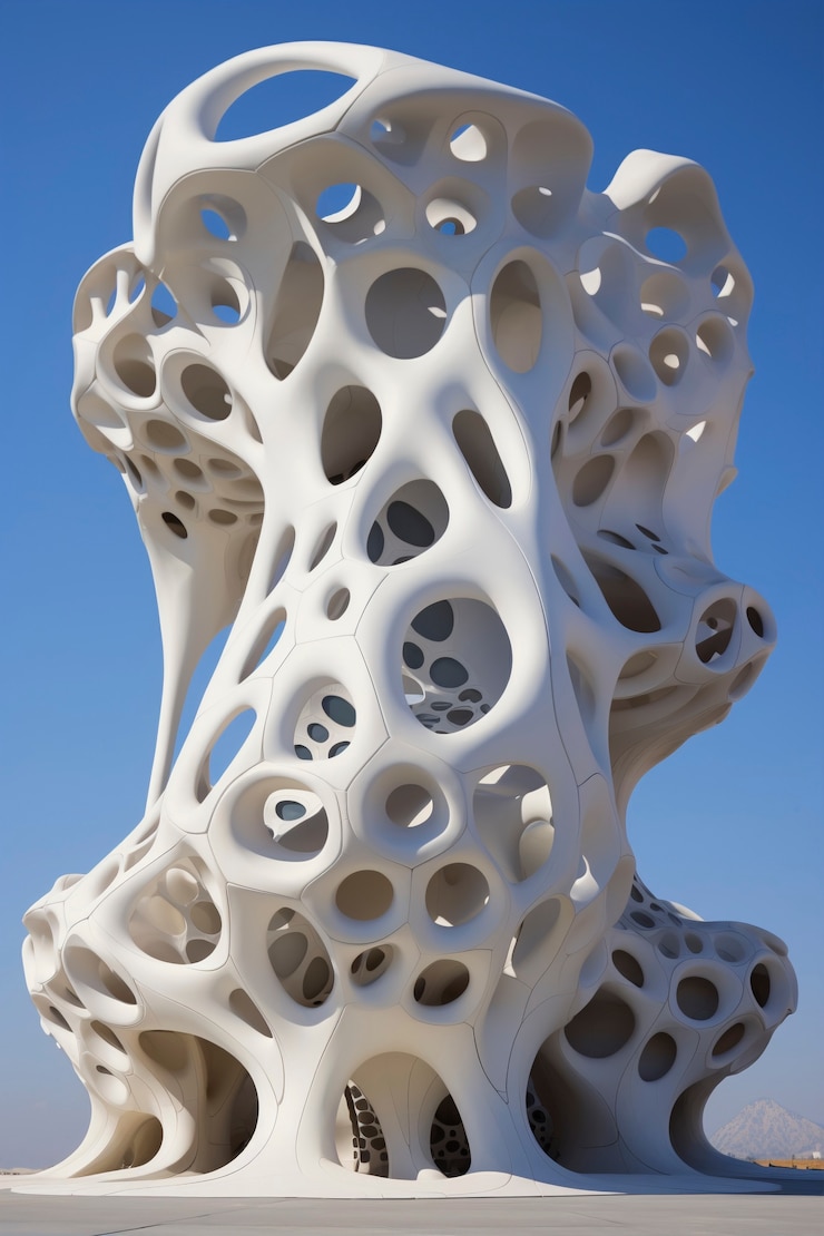 Photo gratuit rendu 3d du bâtiment abstrait