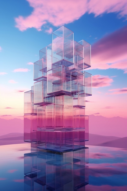 Rendu 3D du bâtiment abstrait