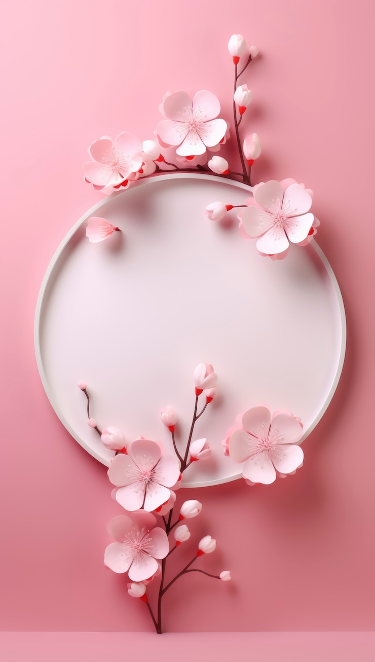 Photo gratuit rendu 3d du cadre décoré de fleurs